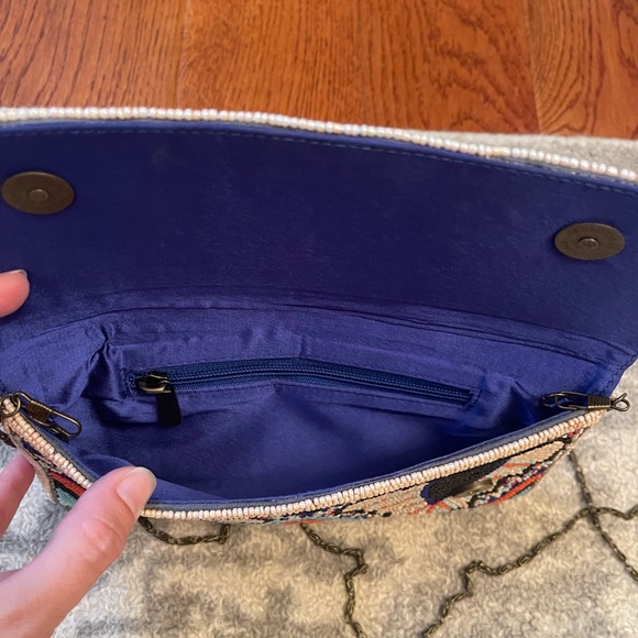 Anthropologie Blue Wings Clutch - Picture 6 of 8